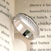 SweetJew Mens White Gold Wedding Ring Band 925 Sterling Silver