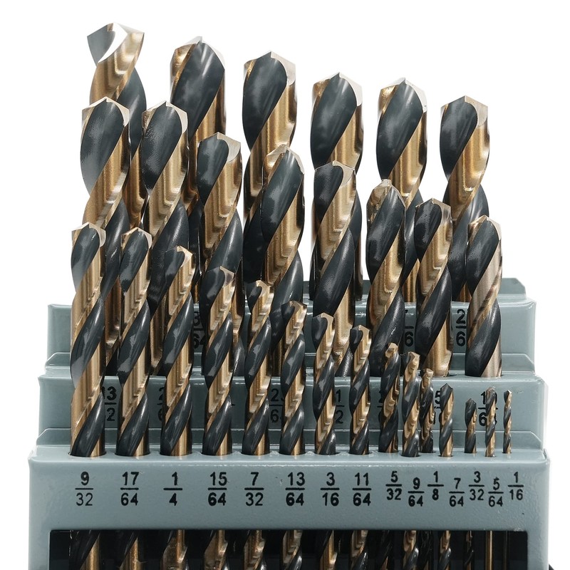 GMTOOLS 29Pcs Cobalt Drill Bit Set, 135 Degree Tip High