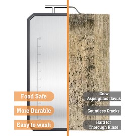 Multifunctional Titanium Cutting Board 100% Pure Titanium Cutting Boards for Kitchen, Dishwasher Safe Double-Sided Metal Chopping Board for Home Kitchen Gifts for Women Wife. (Medium)