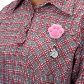 JSDDE Nurse Watch Cute Pattern FOB Watch Nurse Watch Heart Rate Monitor Chain Watch Nurse's Watch with Clip Analogue Quartz Watch Pocket Watch