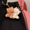 Cute Couple Keychain, 2PCS Mini Kawaii Cartoon Statue Bears Panda