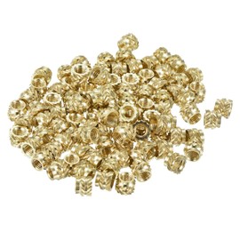 sourcing map Knurled Insert Nut M3 x 4mm L x 5mm OD Female Thread Brass Embedding Nut 150 Pcs