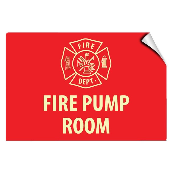 Fire Pump Room Hazard Fire Label Decal Sticker 10 inches