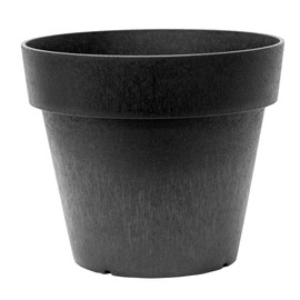 Tierra Verde Indoor & Outdoor Self-Watering Round Planter Pot, Baritone, 18" x 16", Black - Decorative Planting Containers for Plants and Flowers - Gardening and Flowering Accessories
