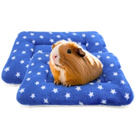 HeNdShe Guinea Pig Bed, 2 Pack (12x10 Inch) Soft Plush Small Animal Bed Mat, Washable Bedding Blanket Sleeping Warm Pad for Bunny, Rat, Ferret, Chinchilla