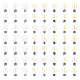 Visther 48-Pack LED Outdoor String Light Bulbs, Waterproof S14 Replacement Bulb, E26 Base, 1W 120V, 2700K Warm White