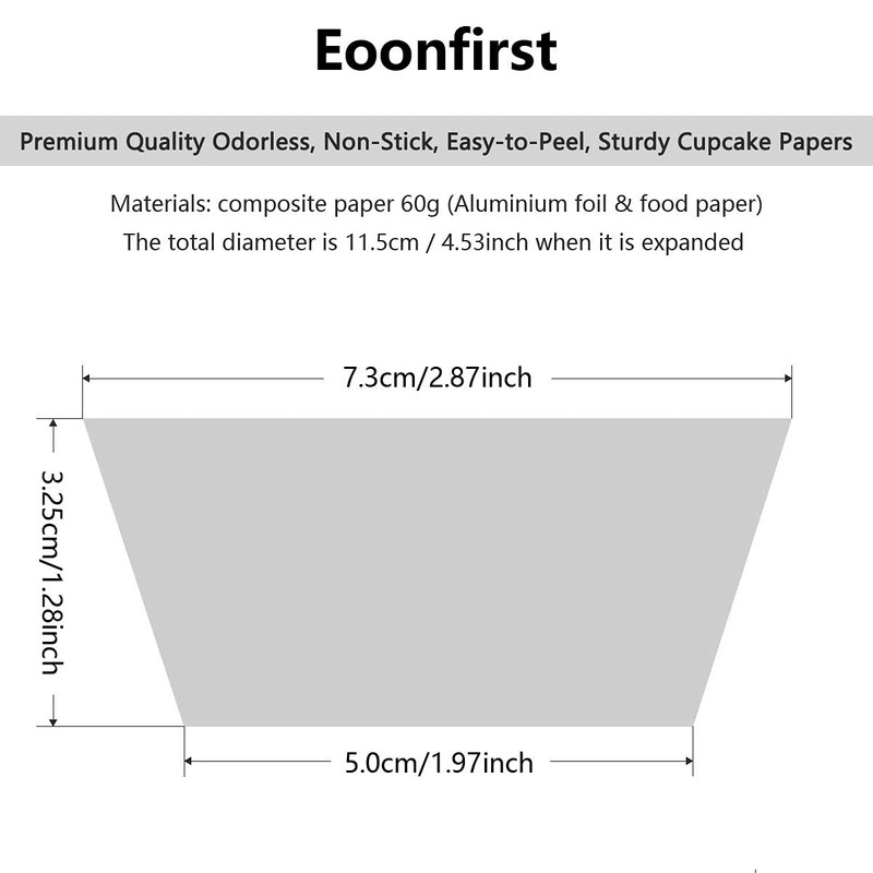 Eoonfirst Foil Cupcake Liners 100 Pcs (Dark Purple)