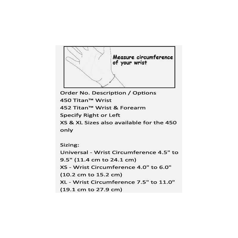 450-LT Orthosis Wrist Titan Felt Left Black Part# 450-LT by