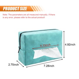 Car Tissue Holder, Napkin Holder for Auto Seat Back and Armrest Box, Large Suede Tissue Box with Elastic Band, Car Mask Holder, Universal Automotive Interior Accessories (Blue)