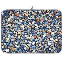 Dish Drying Mats for Kitchen - Super Absorbent Dish Dryer Mat for Countertops Microfiber Dishes Drainer Pad Hide Stain Draining Rack Mat Gadgets for Easy Clean Multi-Use 16"x18",Colorful Stone