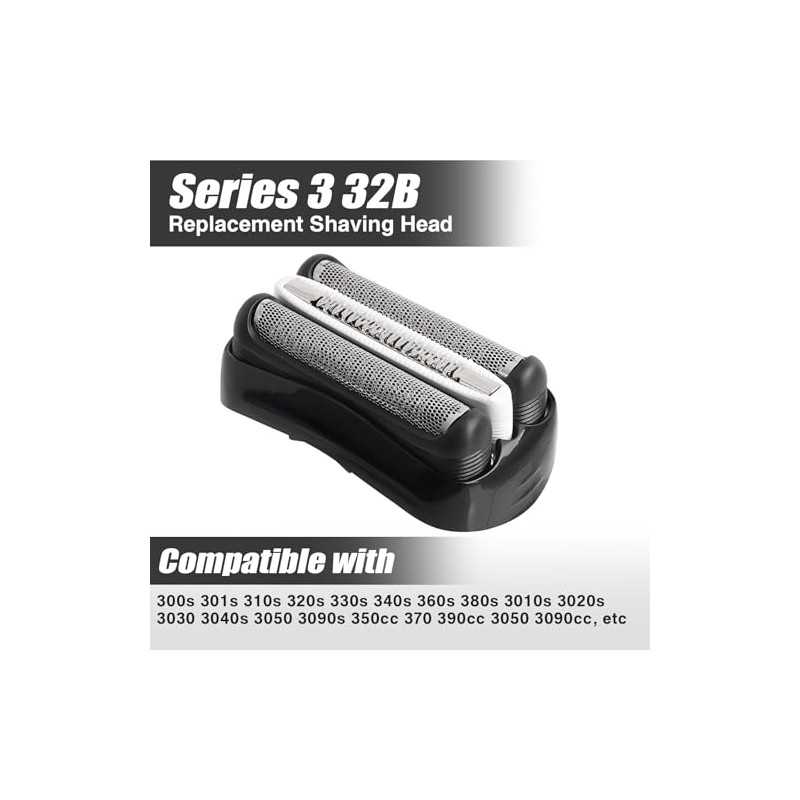 Pack of 2 Replacement Shaving Heads Compatible with Braun Series