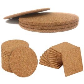20 pieces wooden cork coasters, cork retro coasters, reusable cork coasters, for home, office, bar and restaurant.