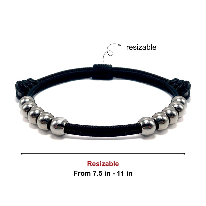 LAMIBEE Golf Stainless Steel 10 Beads Score Counter Bracelet, 2mm
