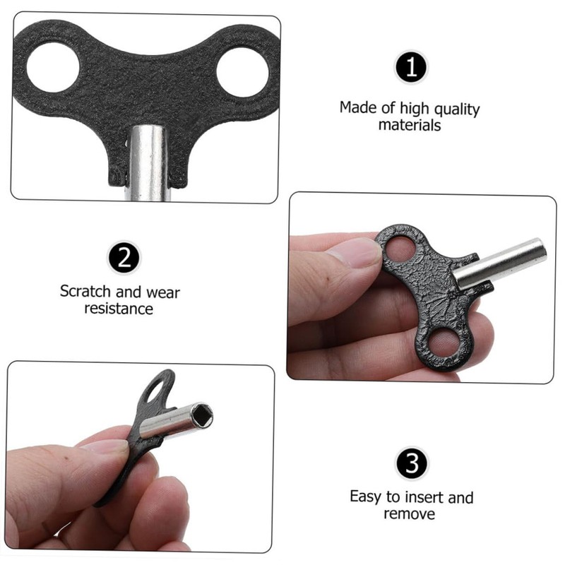 SHINEOFI 4pcs Clock Iron Keys for Clock Repair Durable Winding