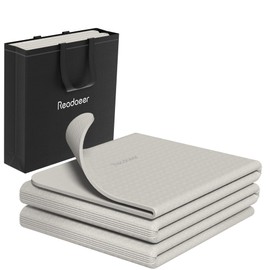 Readaeer Yoga Mat, Training Mat, Foldable, 72.0 x 24.0 inches (183 x 61 cm), Thick, 0.2 inches (6 mm), TPE Material, Odorless, Soundproofing, Storage Bag Included, Lightweight, Easy to Carry and