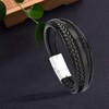 Generic Woven Braided Leather Mens Bracelet 20cm Cuff Bangle Wristband,