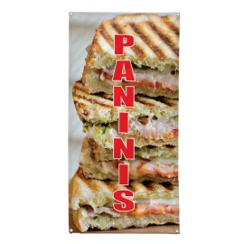 genetic/unbranded Vertical Vinyl Banner Multiple Sizes Paninis Restaurant Food Bar Outdoor - 144x60inches