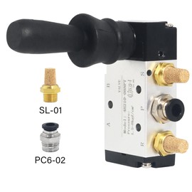 BEVDICNC 1pc 4H210-08 5 Ways 2 Position 1/4 NPT Hand Lever Control Pneumatic Air Valve,Solenoid Valve Air Compressor Valve