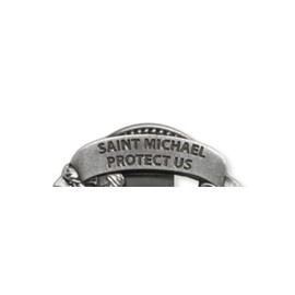 Sacred Traditions Silver Tone Zinc Alloy Archangel St Michael Protect Us Visor Clip, 2 1/4 Inch