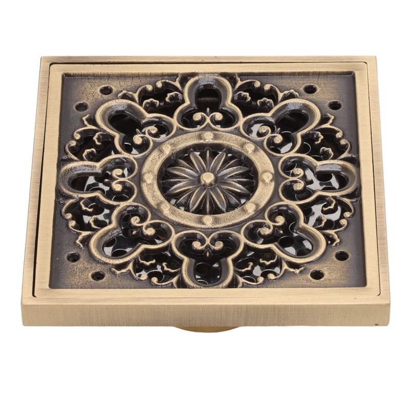 Copper Floor Drain Squared Retro Large Flow Odor Proof Shower