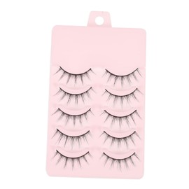 FOMIYES 5 Pairs Extensions Gloss Reusable Curler Feathery Faux Lashes Fake Eyebrow Kit Clear DIY Wispy Easy Makeup Binders False Lash Fake Lash Black Fiber