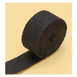 5 m 25 mm wide polyester cotton strap, canvas webbing cotton for fabric carrier bags, DIY accessories (black)