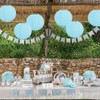 BEISHIDA 12-Inch Light Blue Round Paper Lanterns Decorative Hanging Asia