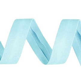 Elastic Cotton Bias Binding Tape 20 mm Pre-Fold Edging Tape 3 m Size 20 mm Pastel Blue