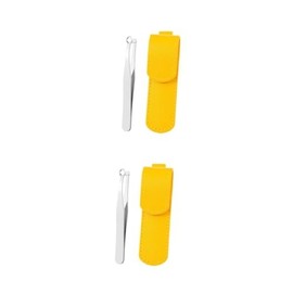 2 Sets Nasal Hair Trimmer Durable Tweezers for Precision Nose Hair Beard and Eyebrow Grooming Compact Design for Easy Travel and Storage Practical Grooming Tool with PU Case