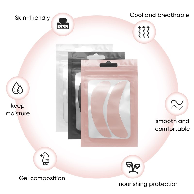 Libeauty 3 Pairs Reusable Eyelash Extension Eyepad Eyelash Lift/Tint Under