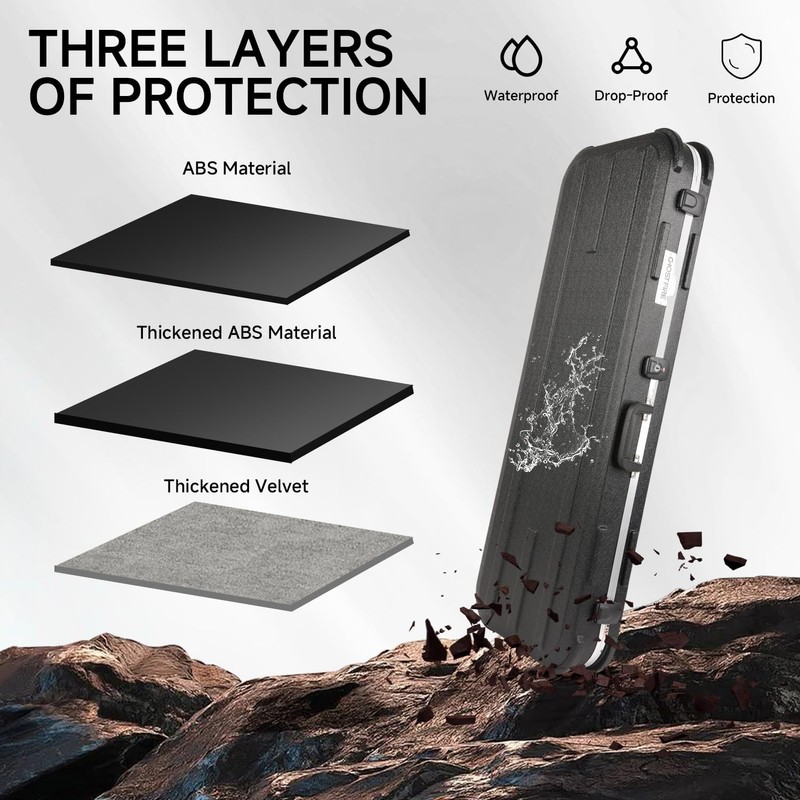 GHOSTFIRE Electric Guitar Hard Case Portable Guitar Hard-shell Case With