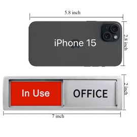 In Use/Available Sign,Non-Scratch Magnetic Privacy Sliding Door Signs Tells Whether Office Conference Room Vacant or Occupied, Silver