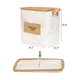 LUFOFOX 2-Pack Storage Baskets for Organizing,Large Laundry Baskets,Decorative Baskets for Clothes Storage Organizer,Fabric Baskets for Kids Toy Storage,White,16.1"*12.2"*15.8"(X-Large)