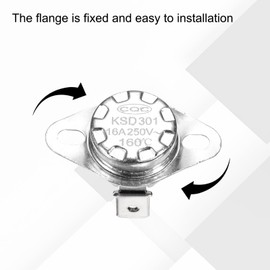 QUARKZMAN KSD301 Thermostat 160°C/320°F 16A Normally Closed N.C Adjustable Snap Disc Temperature Switch for Microwaves, Ovens, Coffee Machines, Pack of 8, Ceramic Material