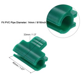 sourcing map Greenhouse Clamps for 9/16inch PVC Pipe, 40pcs Greenhouse Film Clamps Shading Net Rod Clip Garden Hoops for Row Cover, Greenhouse Plastic Sheeting(Dark Green)
