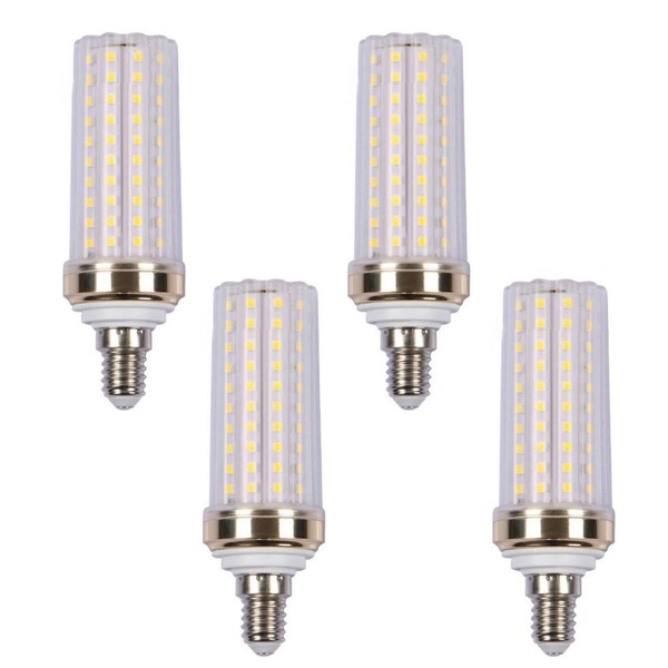 Lxcom Lighting 20W E12 LED Corn Light Bulb(4 Pack)- 2835 SMD 88 LEDs 150 Watt Equivalent 1500LM Daylight White LED Chandelier Bulbs E12 Candelabra Corn Bulb Lamp for Home Lighting, AC85-265V