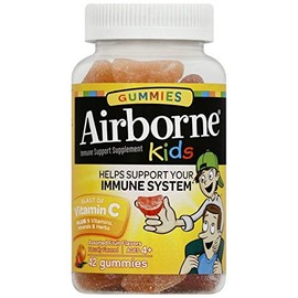 Airborne 500mg Vitamin C + Zinc Immune Support Supplement Gummies for Kids, Assorted Fruit Flavor, Gluten Free Crafted Blend with Powerful Antioxidant