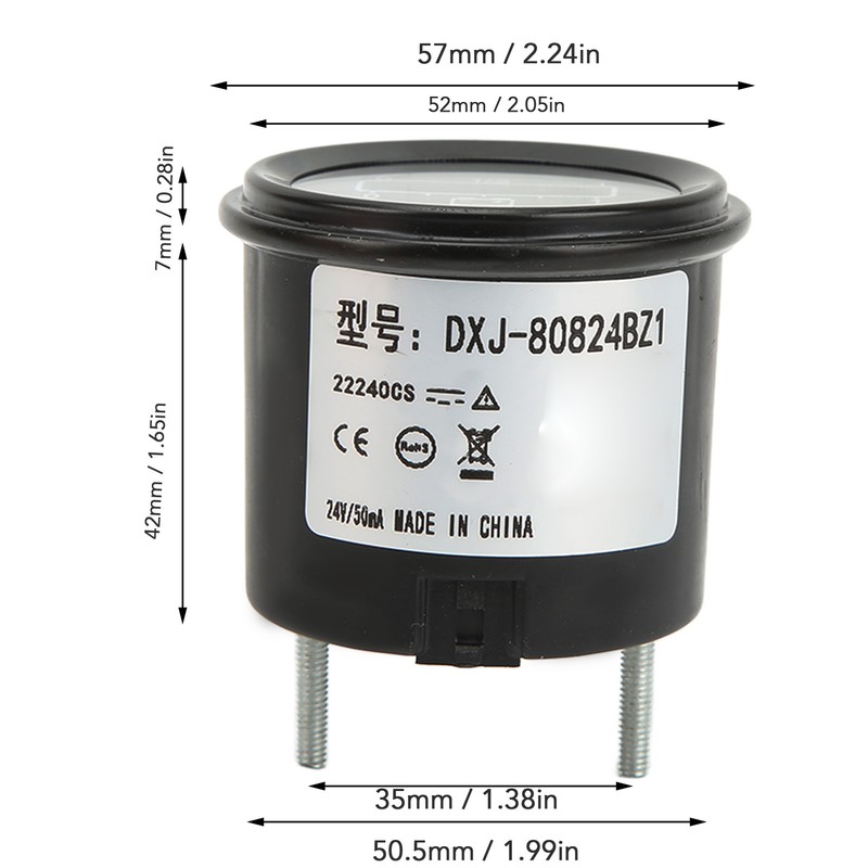 24V Round Battery Gauge 10 Levels LED Battery Indicator for