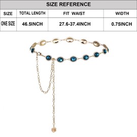 ILuvatar White Glass Diamond Chain Metal Belt - Women's Western Style Oval Decoration