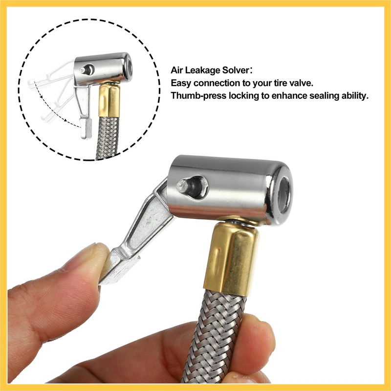 REPAIROCK 1 Pcs 23.6" Flexible Tire Inflator Hose Adapter M6