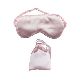 Bojueshaw Blackout Sleep Mask,Silk Eye Mask with Adjustable Strap,Ultra Soft Blindfold for Travel,Yoga,Meditation & Deep Sleep(Pink)