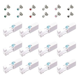 JIANYH 12 Pcs Ear Piercing Gun, Ear Piercing Kit, Ear Piercing Gun Kit with Studs Piercing Tool With Ear Studs For Girls Women Men (White)