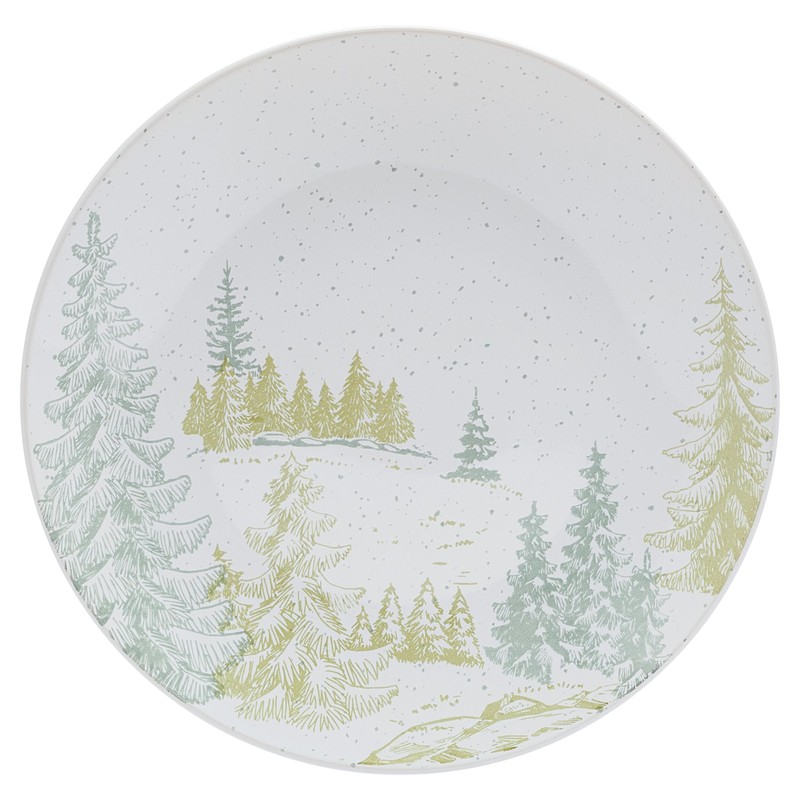 Pfaltzgraff Tranquil Trails Forest 12 Piece Dinnerware Plate Bowl Set,