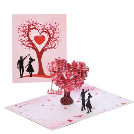 Love Tree Pop Up Anniversary Card, Couple Dancing 3D Pop Up Card, Romantic Lovers Card for Valentines Day, Wedding, Anniversary, Love, Romance, Card for Husband Wife