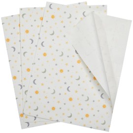 The Gift Wrap Company 58-189263 Moon and Stars Flat Gift Wrapping Paper Sheet Set, 30" x 23", Multicolor, 3 Pieces