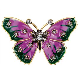 FENGJI Crystal Rhinestone Butterfly Brooches for Women Small Vintage Inspect Clothing Decoration Jewellery Brooch Pin Butterfly C