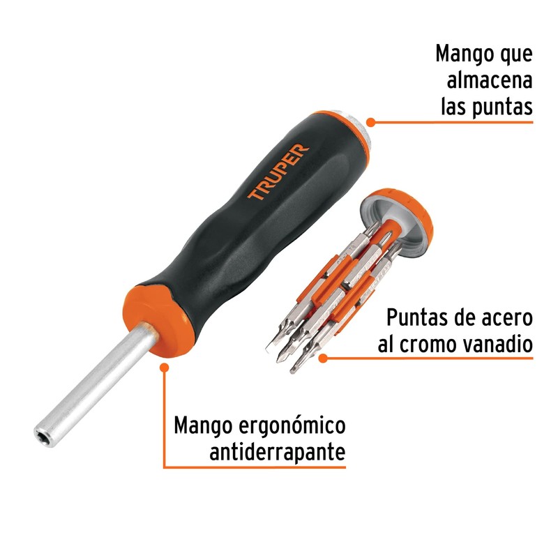 Truper JOY-12, Desarmador de joyero multi puntas 12 en 1