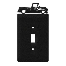 SWEN Products Farrell Series Chevy Truck Wall Plate Cover (Single Switch, Black)