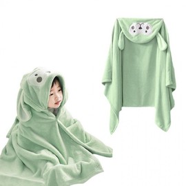 International Baby & Kids Hooded Beach/Bath Robe Towel - Coral Fleece, Factory Direct Four Seasons - Large Size, Small Monkey Design, Dark Brown 3ea