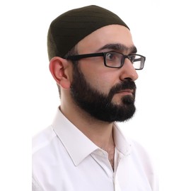ihvan online Kufi Hats for Men, Taqiya, Takke, Turkish Muslim Winter Cross Patterned Woven Caps, Peci, Islamic Prayer Skullcap, Islamic Gifts, Khaki